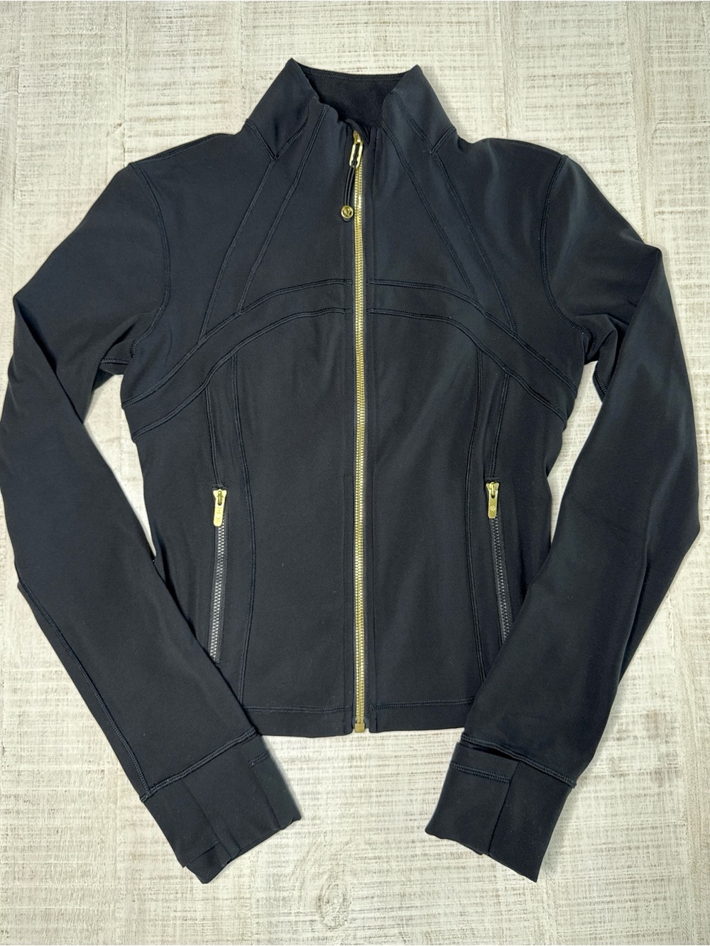Lululemon Define Jacket Nulu Black Gold Full Zip Size 6